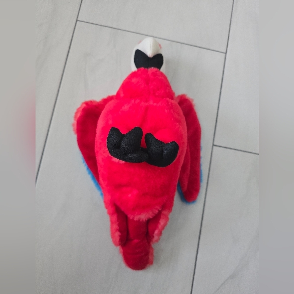 Vibrant Red Plush Parrot Stuffed Animal PURSE - Picture 2 of 7